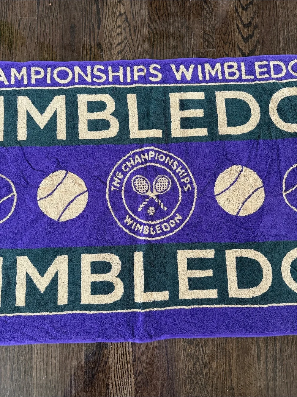 Wimbledon Tennis England 2013 Christy Purple and Gold Logo Towel - Case - NEW
